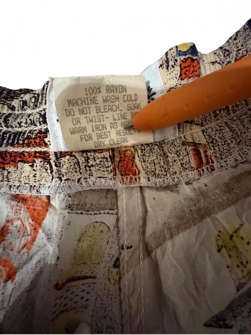 VTG Extremely Rare Jams World Printed Cotton Shorts in Beige Multi